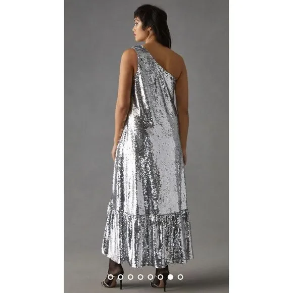 New Anthropologie Maeve One-Shoulder Sequin Dress Size XL